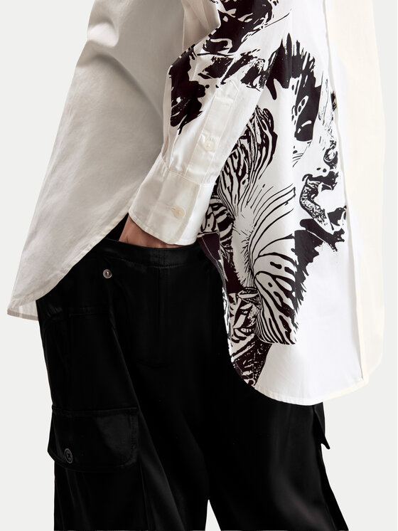 Desigual Desigual Сорочка Orchid Lacroix 26SWCW29 Білий Oversize