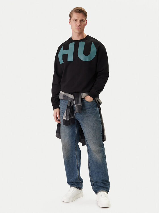 HUGO HUGO Mikina Nalfcrew 50552496 Čierna Loose Fit