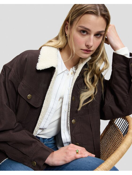 Lee Lee Kurtka jeansowa RELAXED SHERPA RIDER JKT Niebieski Regular Fit
