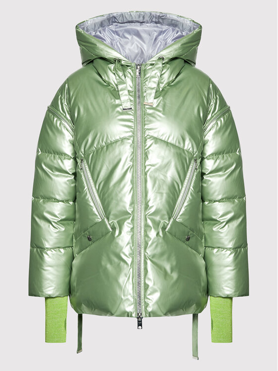 Diego M Diego M Kurtka puchowa 22IP-R267 Zielony Regular Fit