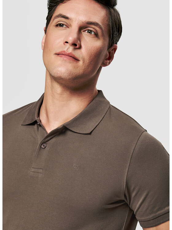 Pako Lorente Pako Lorente Polo P26SF-TX-001 Brązowy Classic Fit