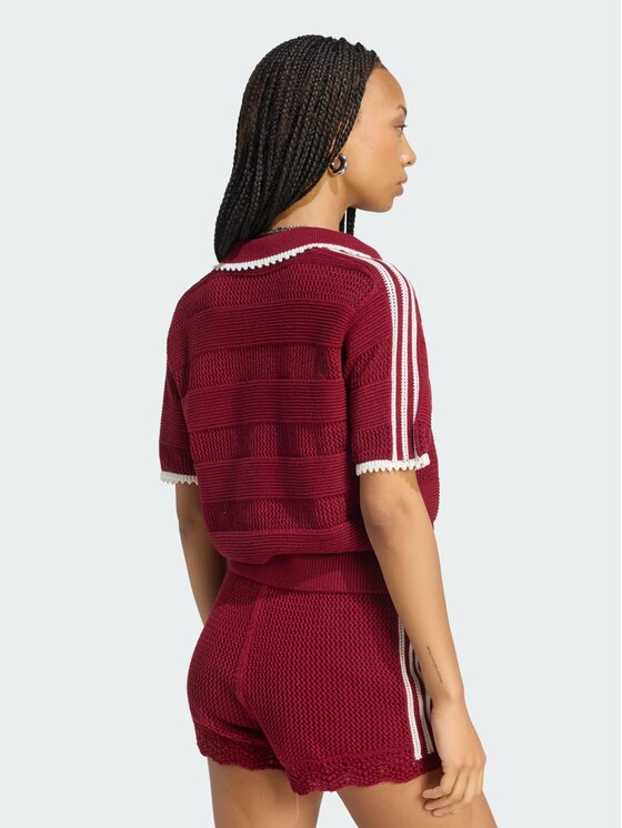 adidas adidas Polo 167786 Czerwony ciemny Regular Fit