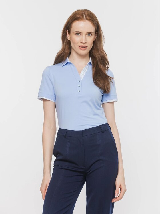 Willsoor Willsoor Polo 70972 Niebieski Slim Fit
