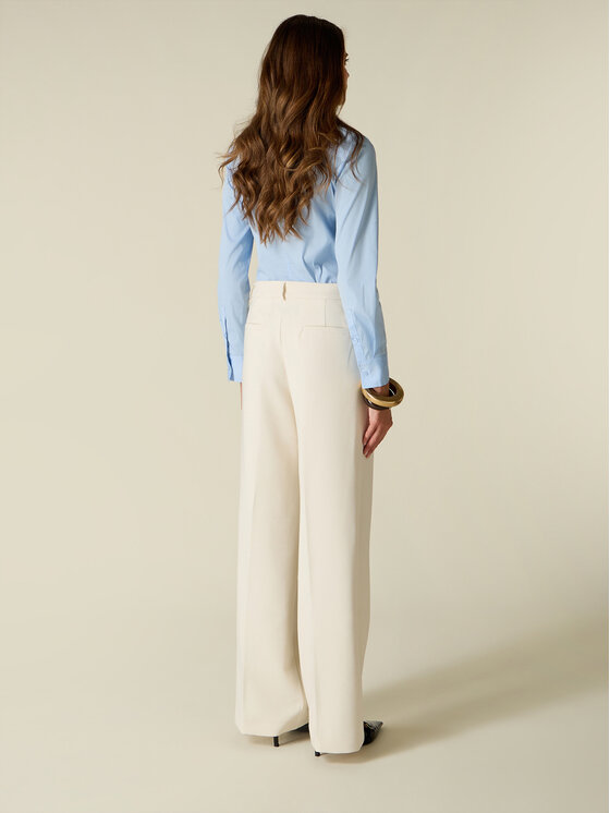 Oltre Oltre Pantaloni di tessuto P02LR209930N021 Bianco Baggy Fit