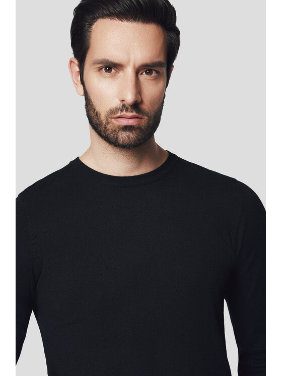 Lancerto Lancerto Sweter Geir SW073224000079 Czarny Regular Fit