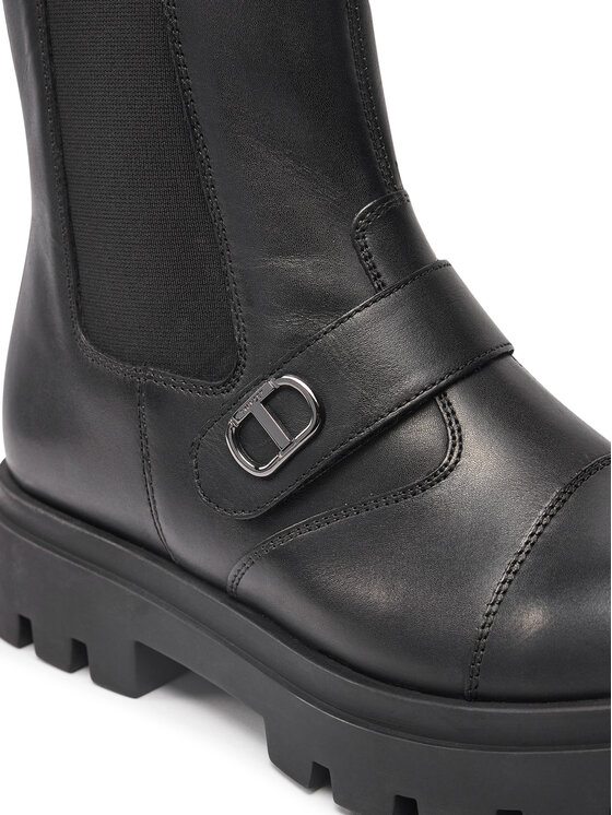TWINSET TWINSET Īsie zābaki 242GCJ032 S Melns