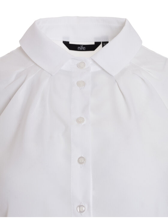 NIFE NIFE Bluzka Bluzka Écru Classic Fit