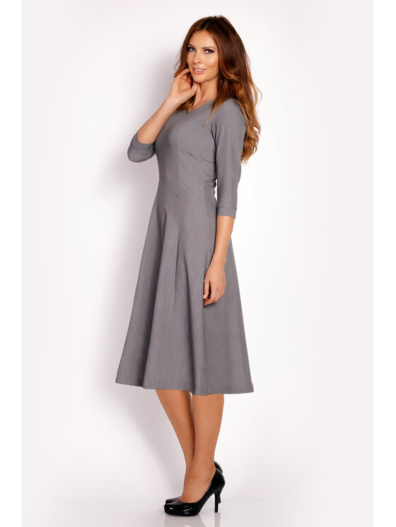 Awama Awama Koktejlové šaty L014 Sivá Basic Fit