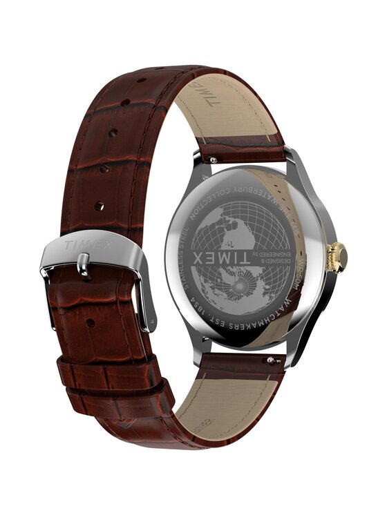 Timex Timex Zegarek TW2Y92100 Brązowy