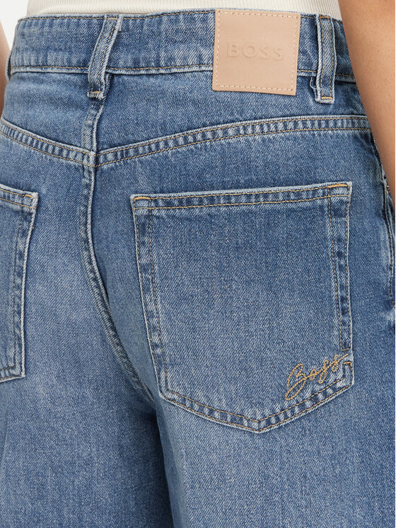 BOSS BOSS Pantaloni scurți de blugi 50534213 Albastru Relaxed Fit