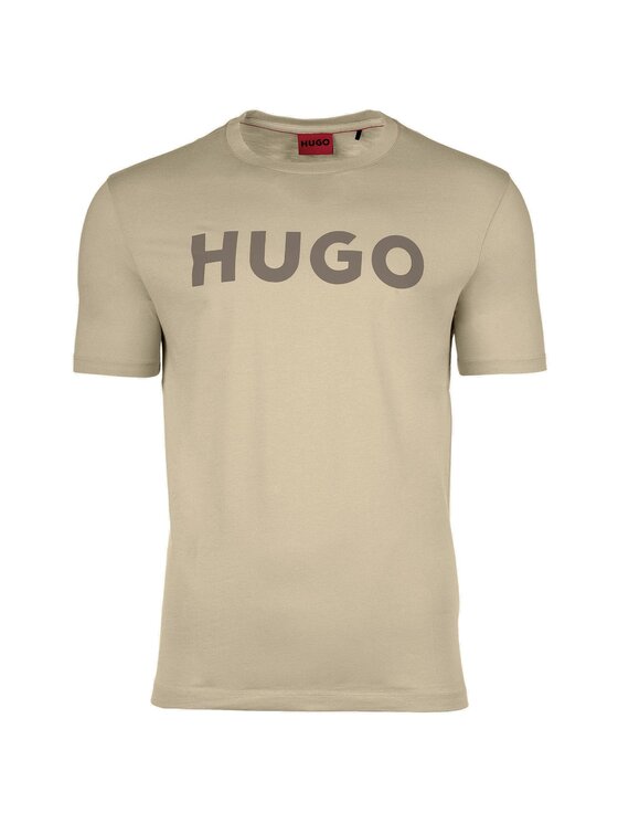 HUGO HUGO T-Shirt 14923 Beżowy Comfort Fit