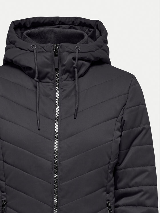 JDY JDY Pūkinė striukė Ebonie 15328268 Juoda Regular Fit