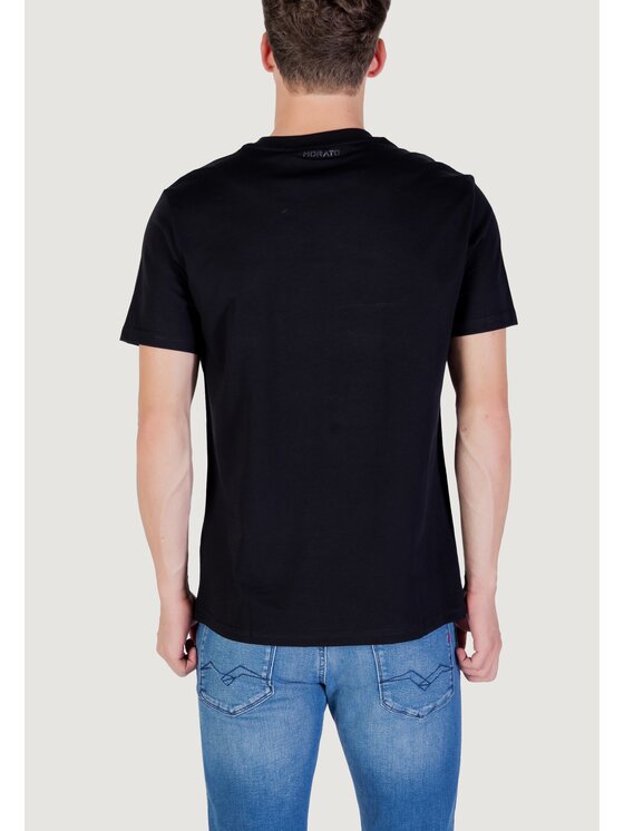 Antony Morato Antony Morato T-Shirt STUTTGART REGULAR FIT WITH PRISM SHAPE RUBBER TIGER PRINT Μαύρο Regular Fit