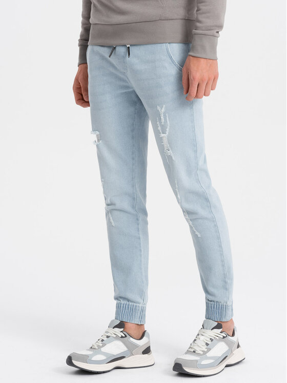 Ombre Ombre Jeansy OM-PADJ-0150 Niebieski Slim Fit