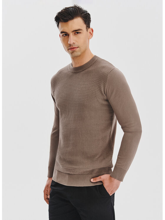 Pako Lorente Pako Lorente Sweter P25WF-2X-023 Brązowy Classic Fit