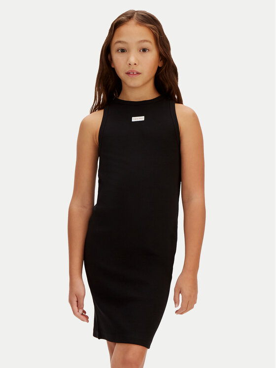 Calvin Klein Jeans Rochie de vară LVCKSJH07G Negru Slim Fit