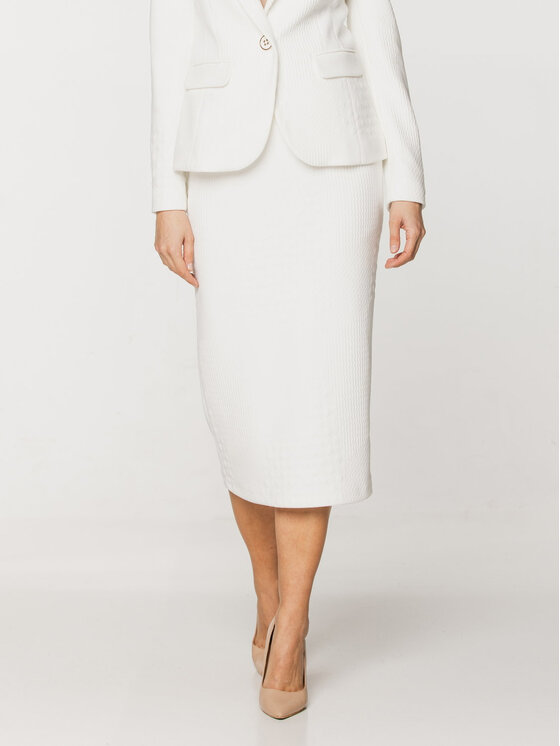 Willsoor Willsoor Spódnica 67925 Biały Regular Fit