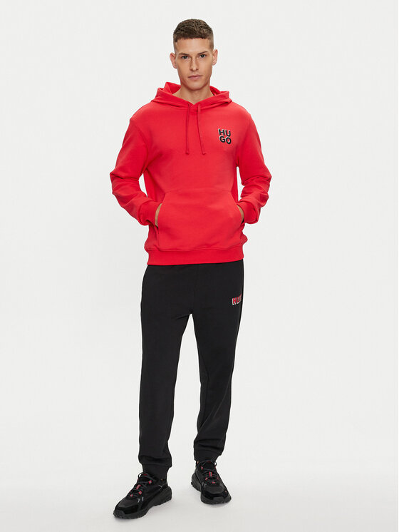 HUGO Hugo Pulóver Dimonihood 50520159 Piros Regular Fit