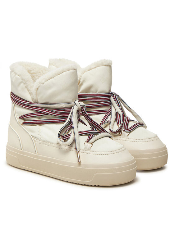 Tommy Hilfiger Tommy Hilfiger Hótaposó Snowboot Monogram Faux Fur FW0FW08389 Bézs