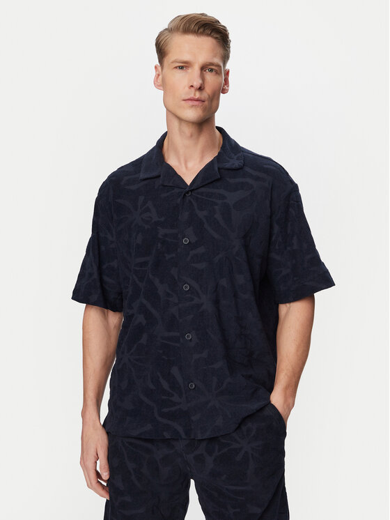 BOSS BOSS Поло Flower 50559204 Cиній Regular Fit