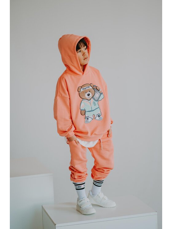 Bejbi Story Bejbi Story Bluza Bluza oversize Funky Teddy z kapturem Pomarańczowy Oversize