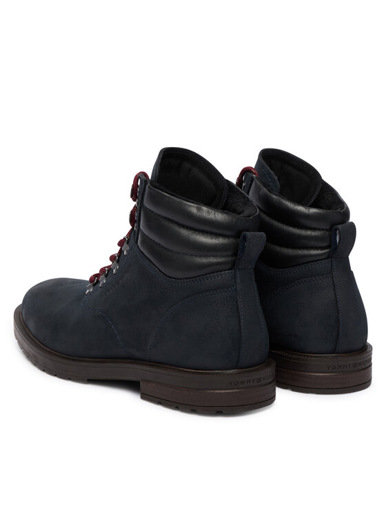 Tommy Hilfiger Tommy Hilfiger Schnürschuhe Cleated Hilfiger Wrm Hook Boot FM0FM05699 Dunkelblau