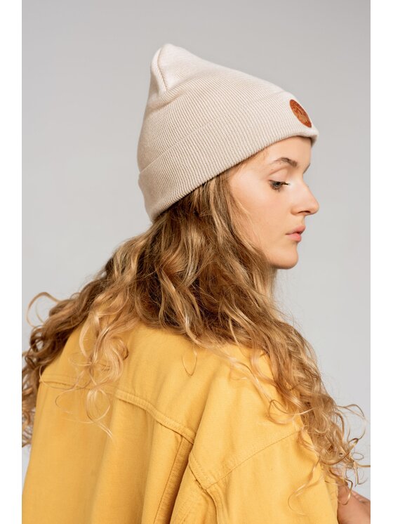 Kabak Kabak Czapka klasyczna beanie Beżowy