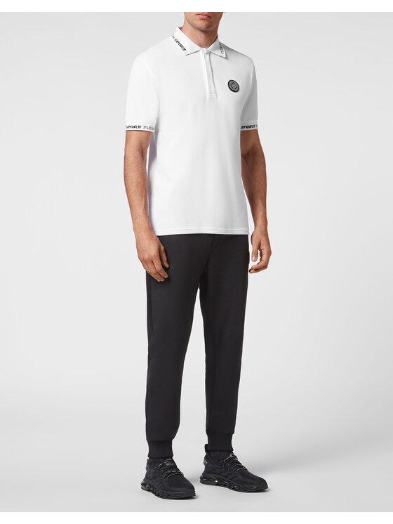 Plein Sport Plein Sport Polokošeľa 2479 Biela Slim Fit