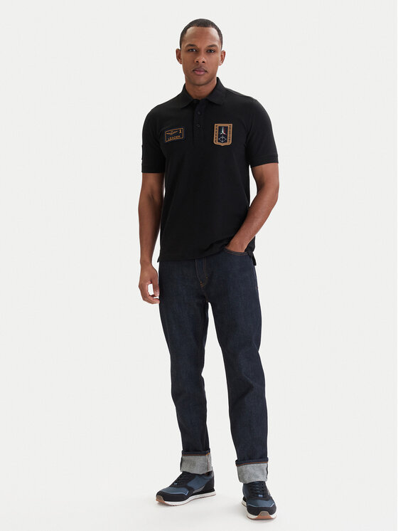 Aeronautica Militare Aeronautica Militare Tricou polo 261PO1927UP00191 Negru Regular Fit