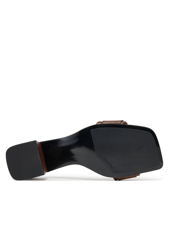 Calvin Klein Calvin Klein Natikači Heel Mule 50 W/Buckle - Lth HW0HW02478 Rjava