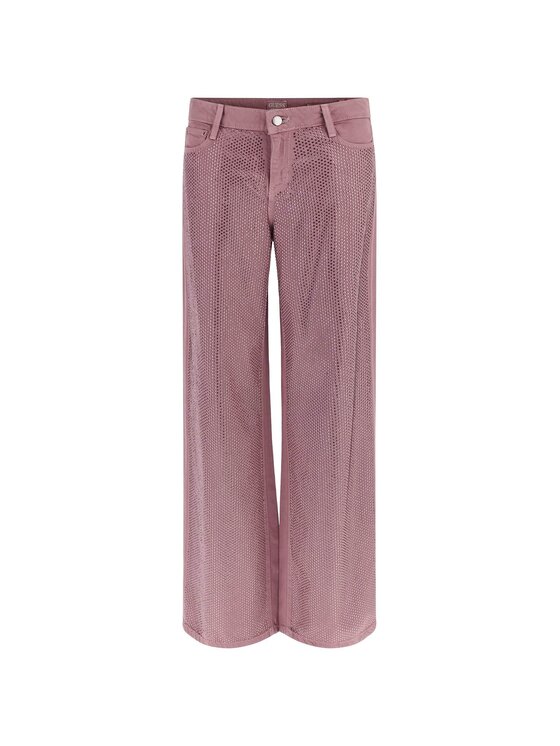 Guess Guess Spodnie materiałowe 166881 Różowy Slim Fit