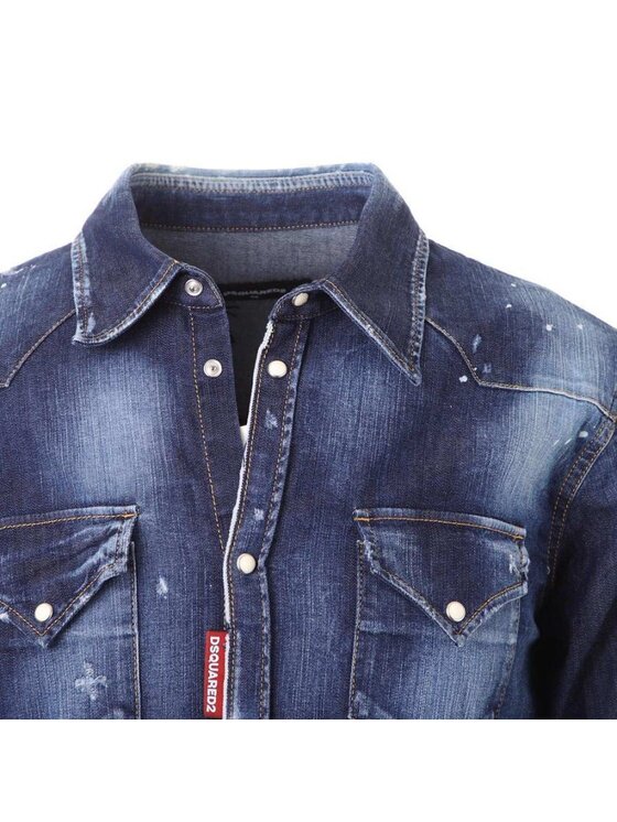Dsquared2 Dsquared2 Koszula S74DM0421 S30341 Niebieski Regular Fit