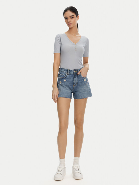Lee Lee Póló Henley 112363830 Kék Slim Fit