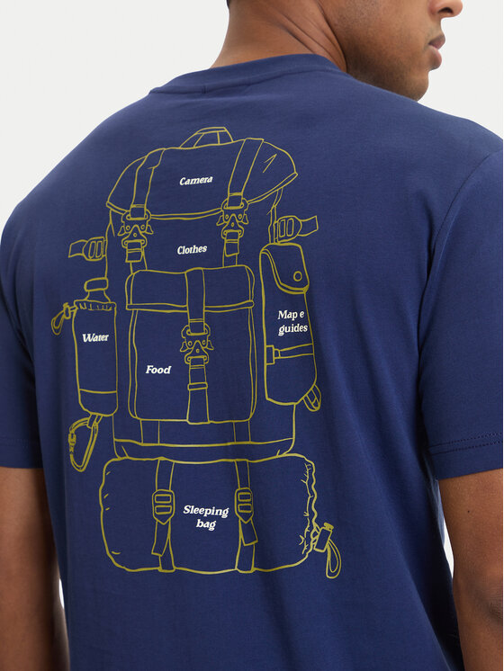 Napapijri Napapijri T-Shirt S-Flint NP0A4FZZ Σκούρο μπλε Regular Fit