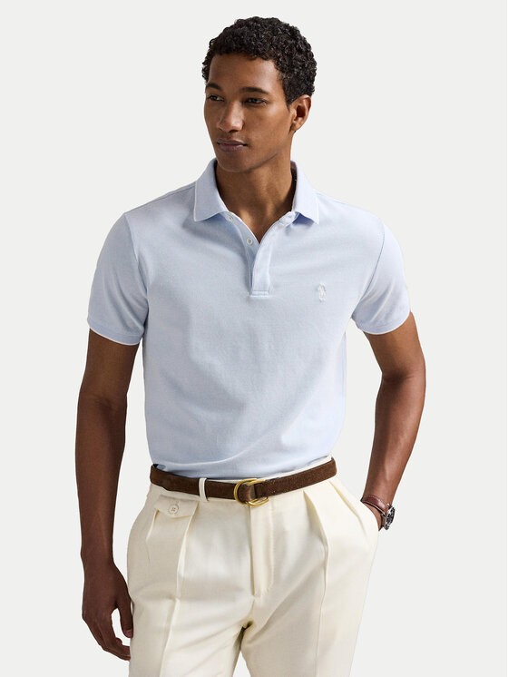 Polo Ralph Lauren Polo 710963494004 Celeste Custom Slim Fit, taglia : M