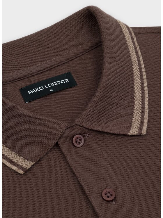 Pako Lorente Pako Lorente Polo P26WF-TX-004 Brązowy Regular Fit