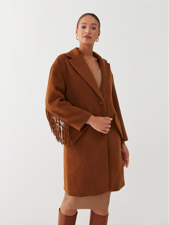 Guess Guess Вовняне пальто Martine W2BL51 WEWU0 Коричневий Relaxed Fit