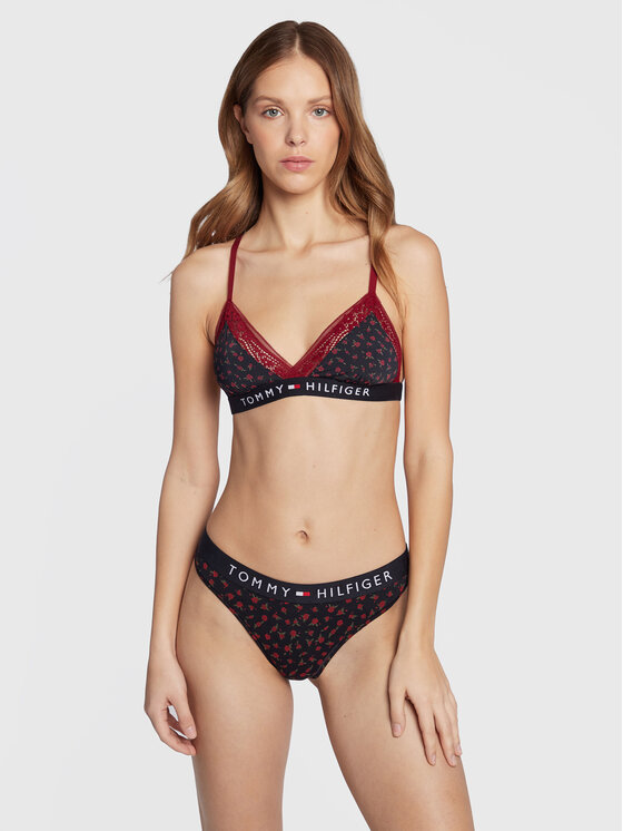 Tommy Hilfiger Tommy Hilfiger Stringi Print UW0UW03866 Granatowy