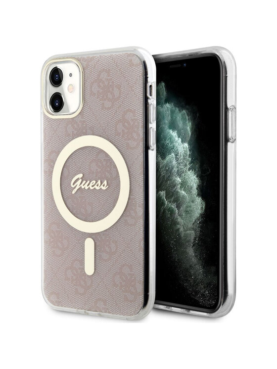 Guess Guess Etui na telefon Hardcase 4G MagSafe Różowe złocenie