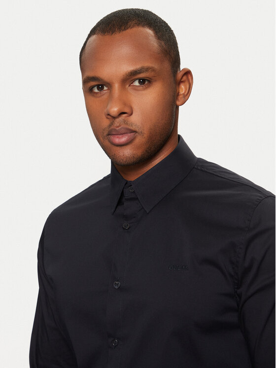 Guess Guess Cămașă Sunset M1YH20 W7ZK1 Bleumarin Slim Fit
