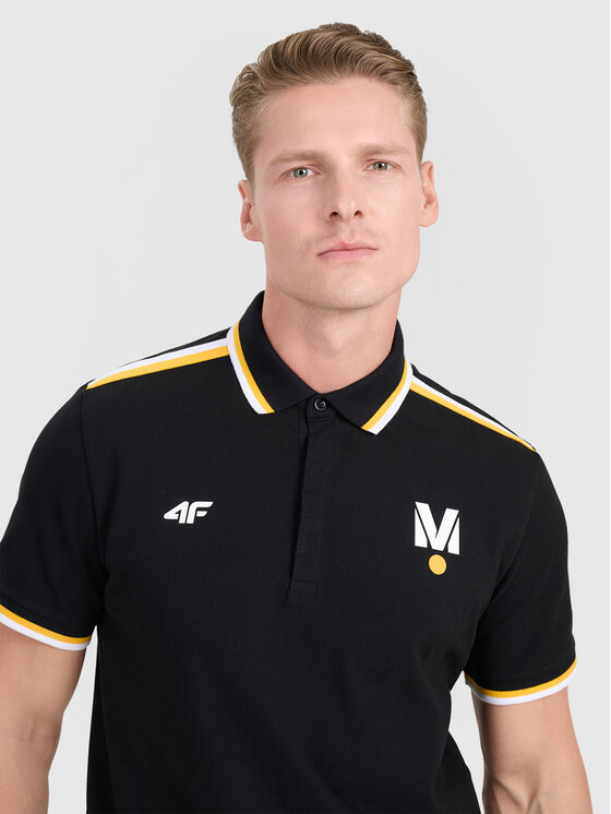 4F 4F Polo TEAMWEAR Czarny Regular Fit
