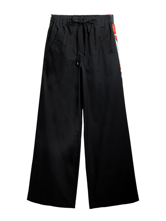 Desigual Desigual Pantaloni din material Paisley 25SWPW19 Negru Regular Fit
