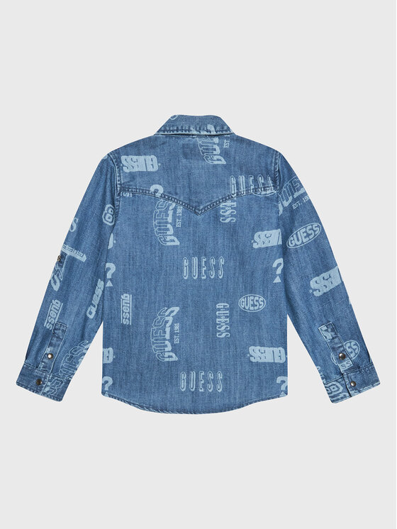 Guess Guess camicia di jeans N3RH02 D4UE0 Blu Regular Fit