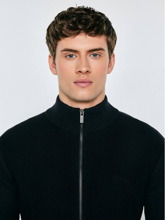 BIG STAR BIG STAR Sweter ANTON Czarny Basic Fit