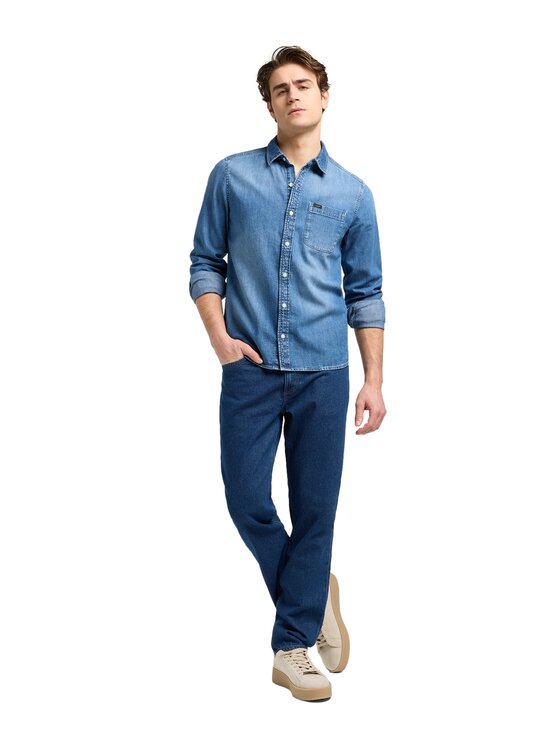 Lee Lee Koszula jeansowa 112370551 Niebieski Regular Fit