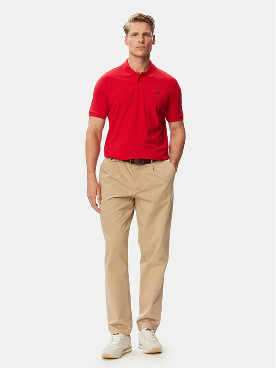 Beverly Hills Polo Club Beverly Hills Polo Club Polo majica P-SS26M-P42560_Navy LogoWRED Rdeča Regular Fit