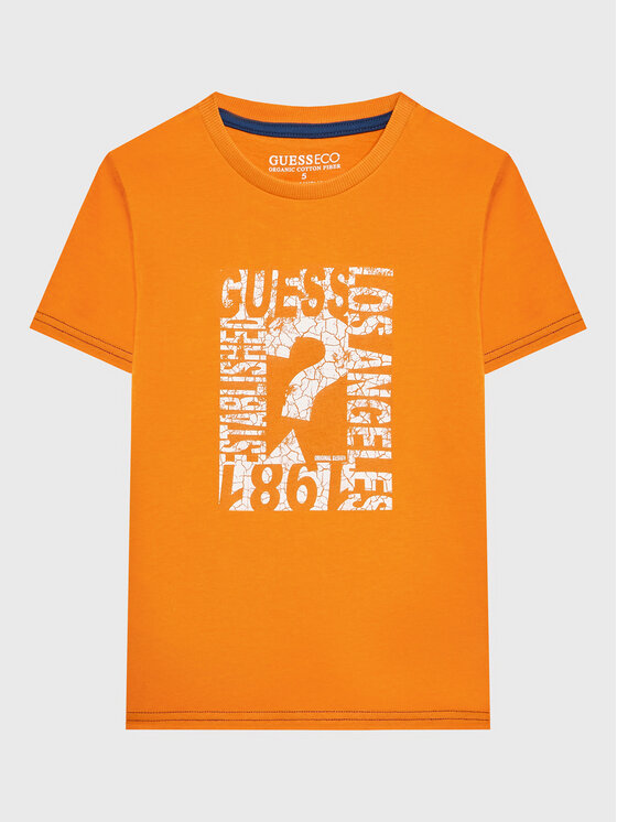 Guess T-krekls N3GI00 K8HM0 Oranžs Regular Fit