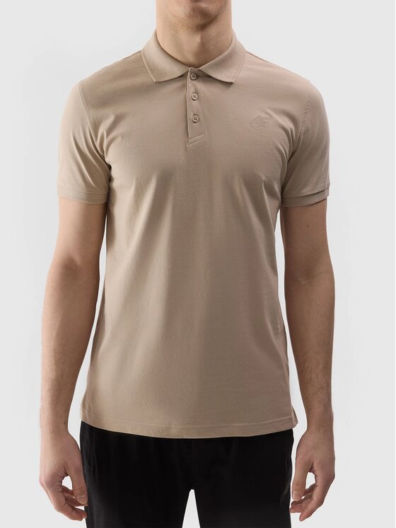 4F 4F Polokošeľa 4FWSS24TPTSM129-83S Hnedá Regular Fit