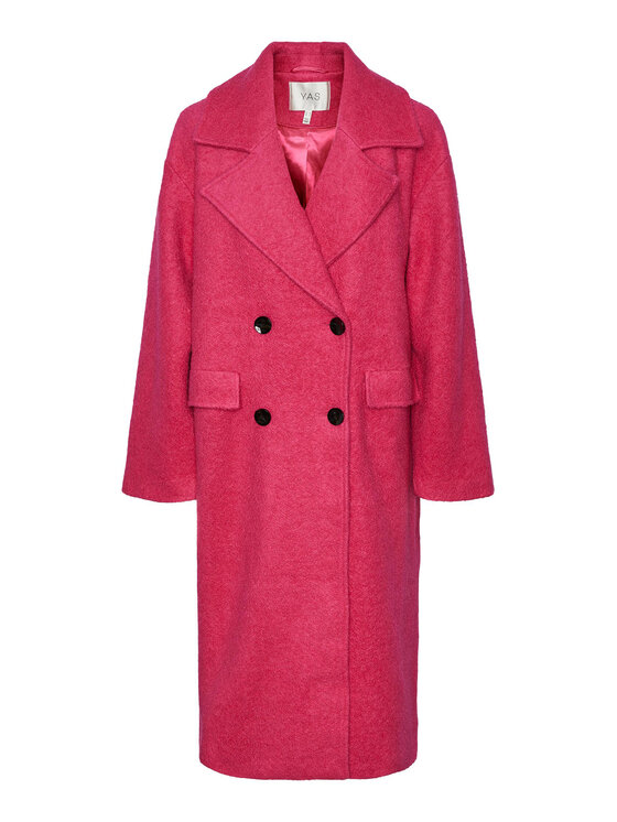 YAS YAS Cappotto di lana Mila 26030712 Rosa Loose Fit