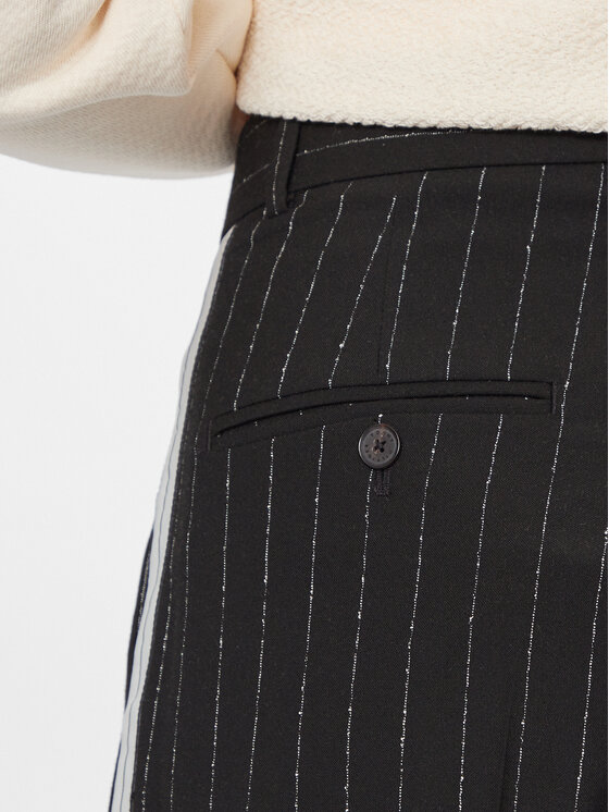 Tommy Hilfiger Tommy Hilfiger Παντελόνι υφασμάτινο Relaxed Straight Pinstripe Pant WW0WW40513 Μαύρο Straight Fit